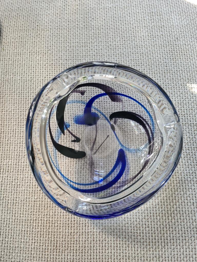 Max verboeket  Mid Century Crystal Maastricht Glazen Asbak, Ophalen of Verzenden