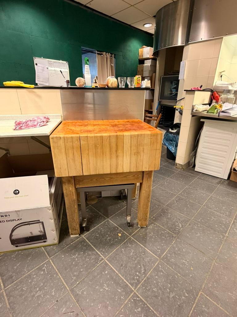 Hakblok Slagerij, Ophalen, Gebruikt