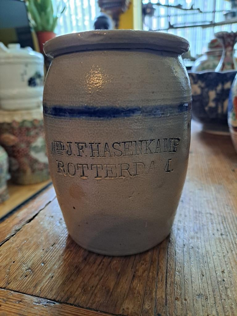 Ansjovispot Wed.J.F. Hasenkamp Rotterdam, Antiek en Kunst, Antiek | Keramiek en Aardewerk, Ophalen of Verzenden