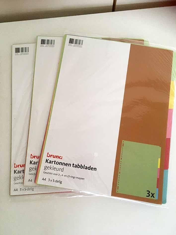 Bruna Kartonnen tabbladen en Snelhechtmappen - Nieuw, Ophalen of Verzenden, Nieuw