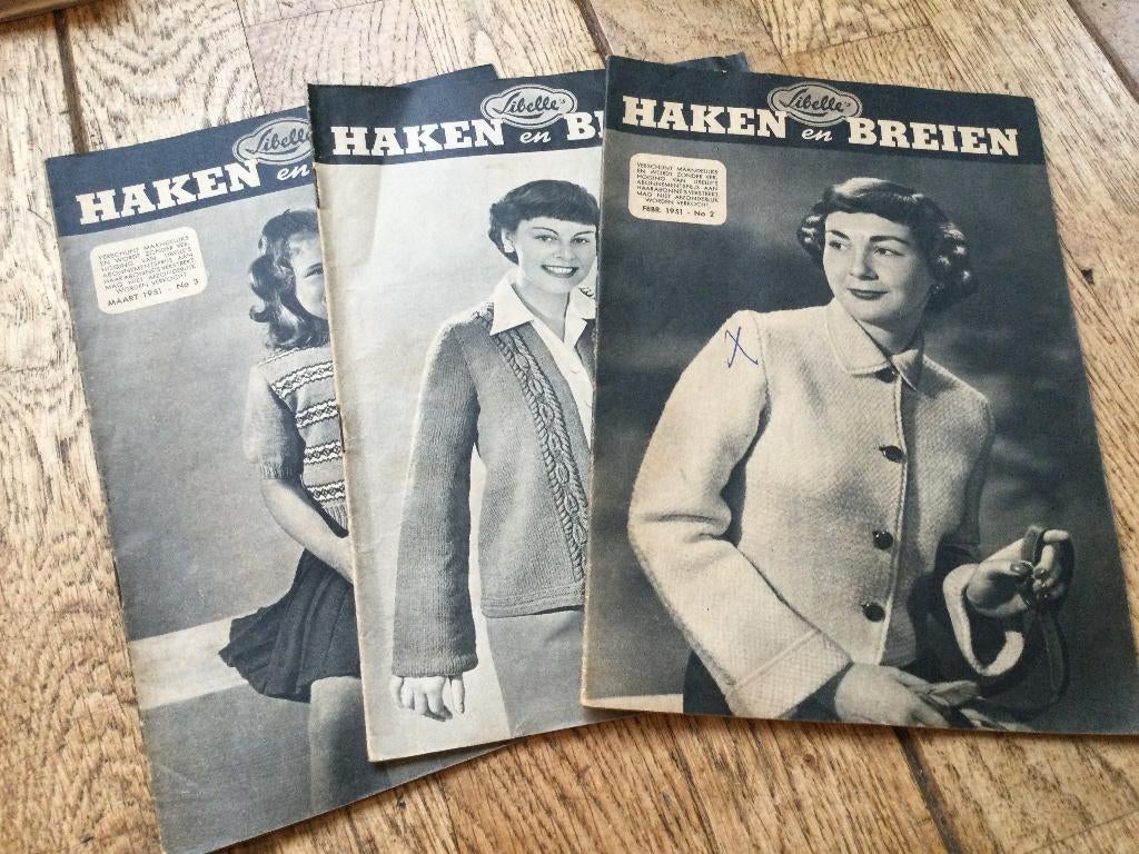 Libelle Haken en breien 1951, Hobby en Vrije tijd, Ophalen of Verzenden, Zo goed als nieuw, Breien, Patroon of Boek