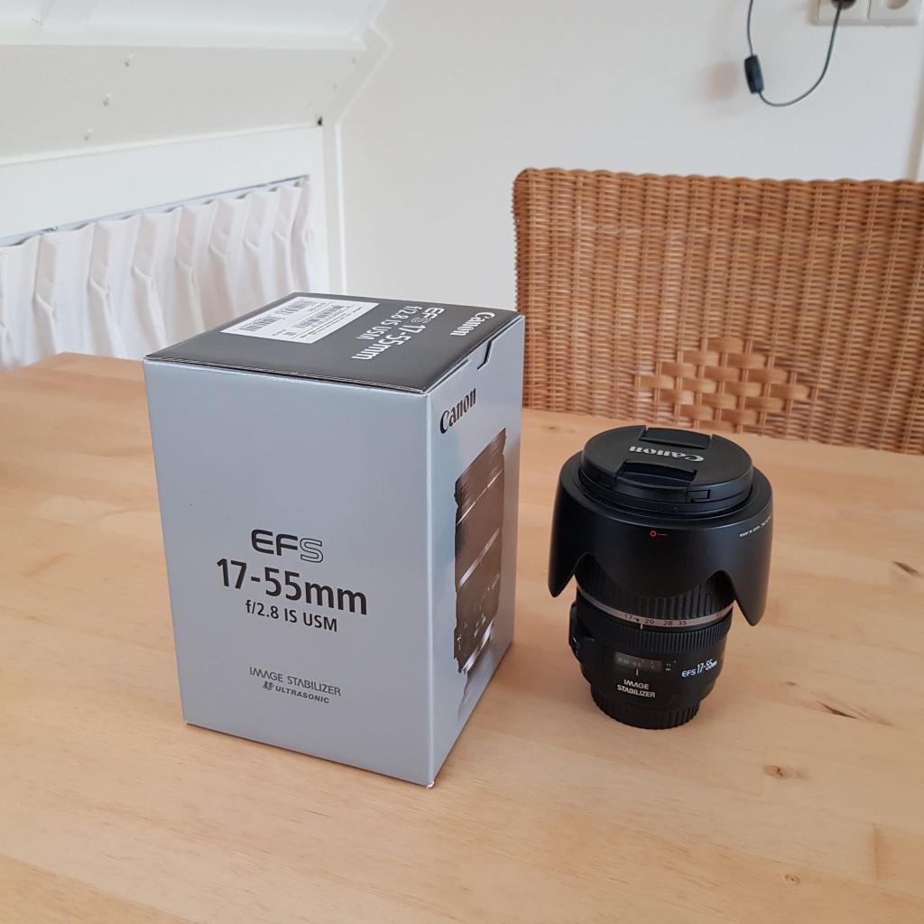 CANON LENS EFS 17-55MM F/2.8 IS USM - ZO GOED ALS NIEUW, Ophalen of Verzenden, Zo goed als nieuw, Standaardlens