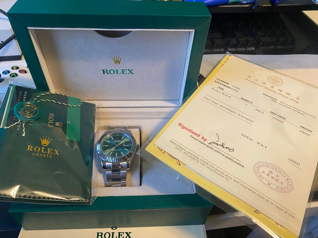 Rolex Horloge - Datejust Groene Wijzerplaat, Polshorloge, Ophalen of Verzenden, Zo goed als nieuw, Rolex