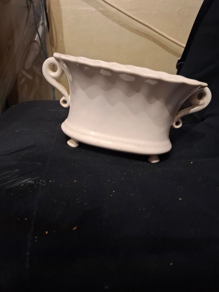 Vintage Zenith bloempot/plantenbak - wit keramiek, Ophalen of Verzenden