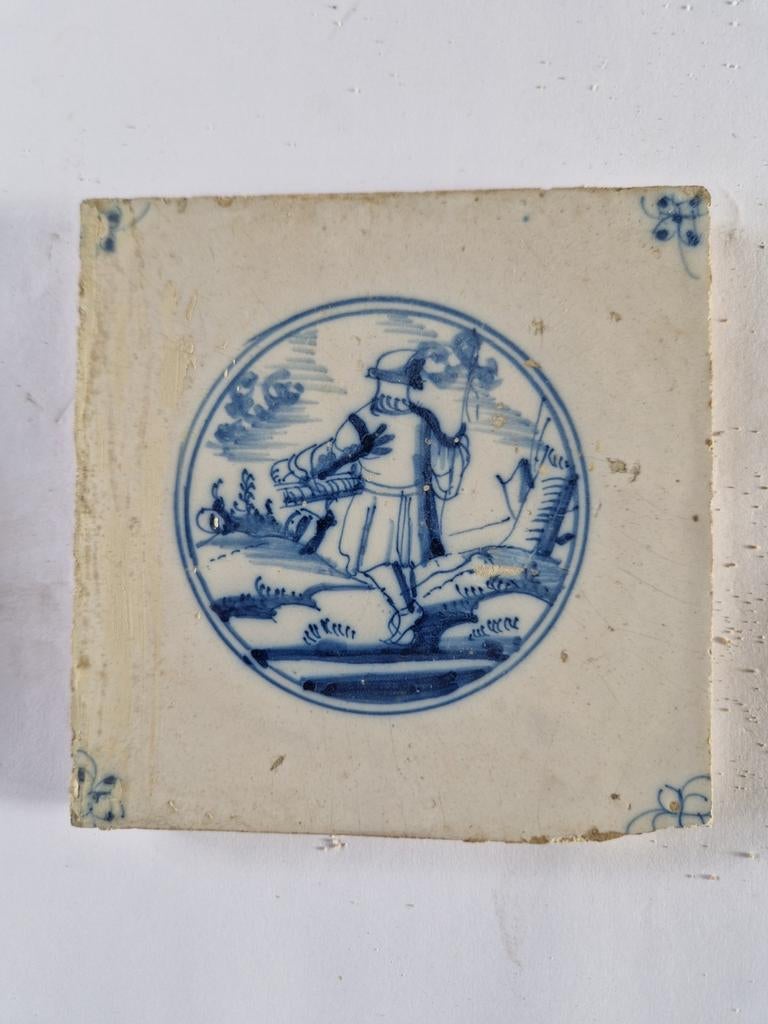 Oude Hollandse tegel met visser, Antiek en Kunst, Antiek | Wandborden en Tegels, Ophalen of Verzenden