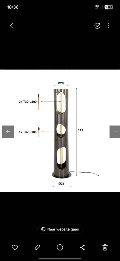 Mooie bronzen staande lamp, Huis en Inrichting, Lampen | Vloerlampen, Ophalen of Verzenden