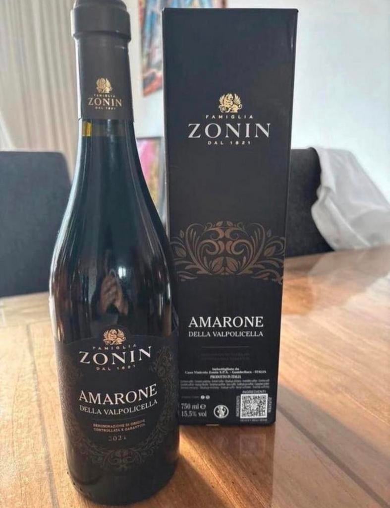 Zonin Amarona Della Valpolicella 2021 in cadeauverpakking, Ophalen of Verzenden, Zo goed als nieuw, Italië, Rode wijn