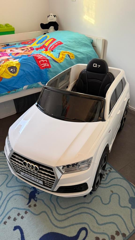 Audi Q7 kinderauto 12V - wit | accu voertuig, Ophalen of Verzenden, Zo goed als nieuw