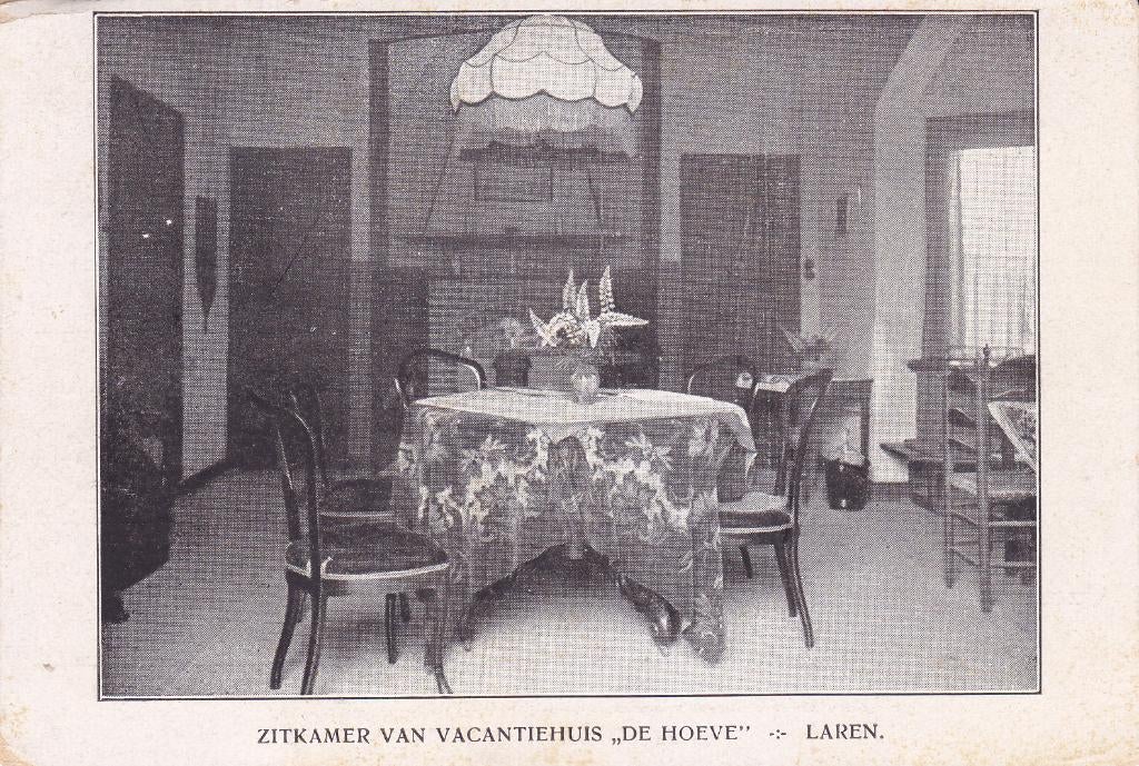 Laren.  Zitkamer Vacantiehuis"  De Hoeve".  **, Verzenden, 1920 tot 1940, Ongelopen, Noord-Holland