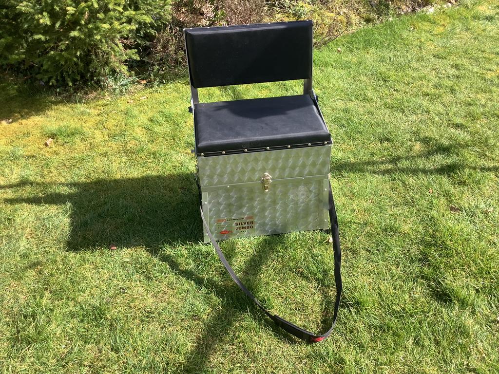 Viskoffer zitkist viskist met rugleuning gevuld arca silver, Ophalen, Gebruikt, Koffer of Tas