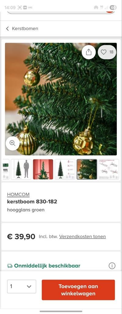 Kerstboom in doos, Diversen, Kerst, Ophalen of Verzenden, Nieuw