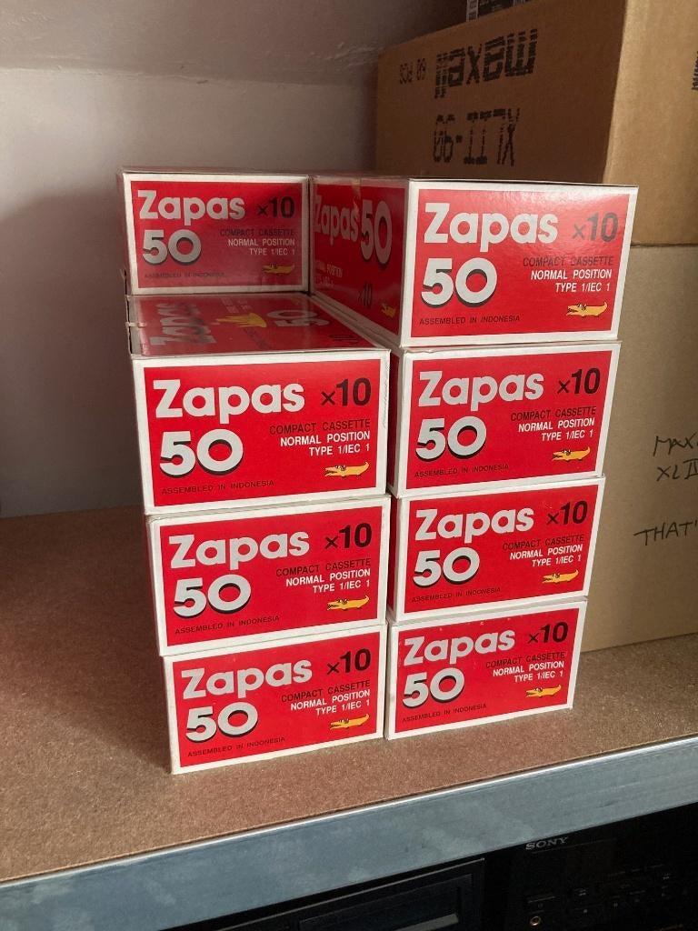150x (15 dozen) Zapas C50 cassettebandjes, nieuw in folie, Overige genres, Ophalen of Verzenden, Nieuw in verpakking, Onbespeeld