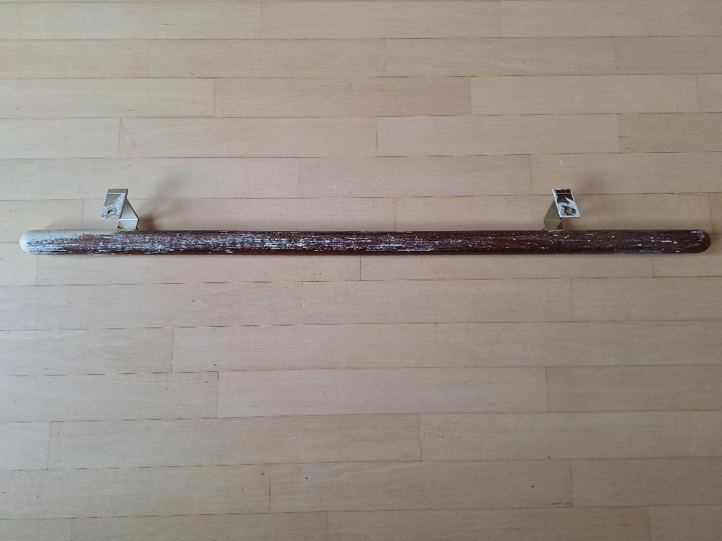 Stevige hardhouten trapleuning met leuningdragers, 110cm, Ophalen, Gebruikt