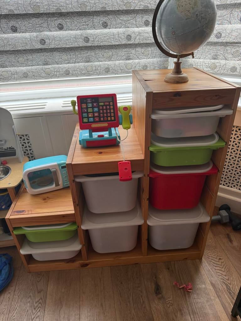 Ikea Trofkast opbergkast van hout met bakken, Ophalen, Gebruikt, Kast