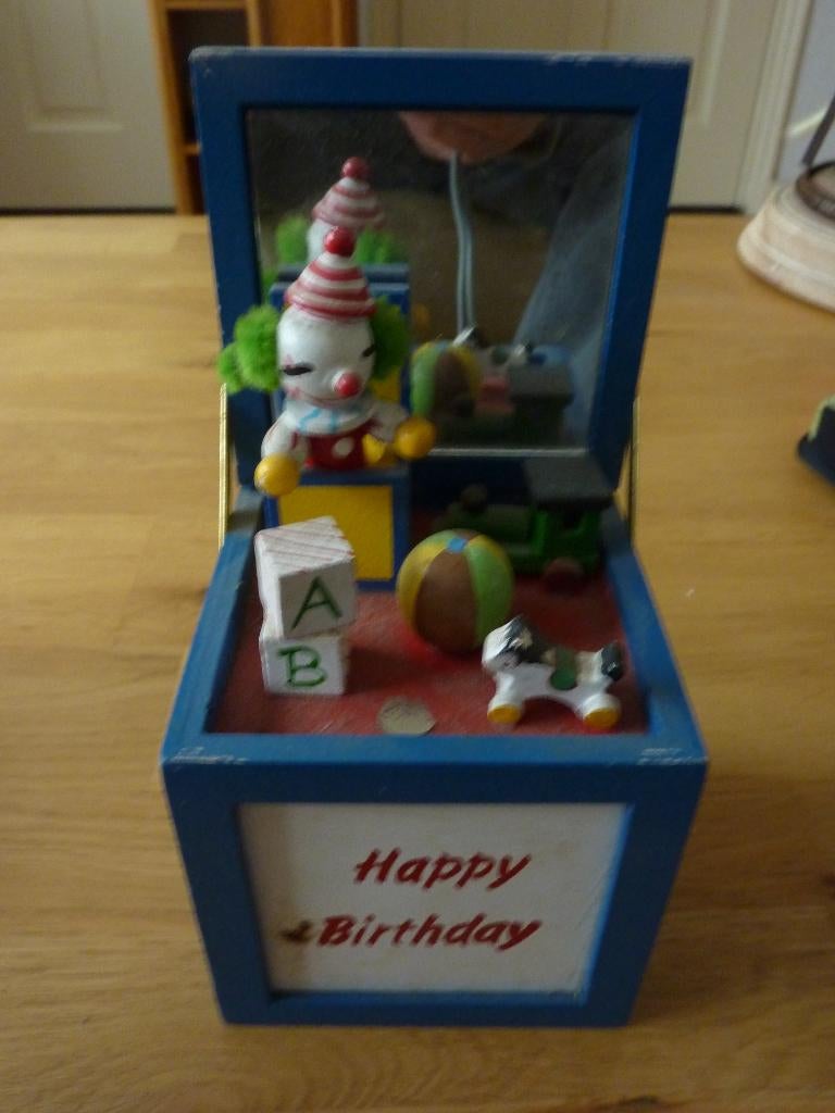 brocante muziek speeldoos happy birthday, Ophalen of Verzenden