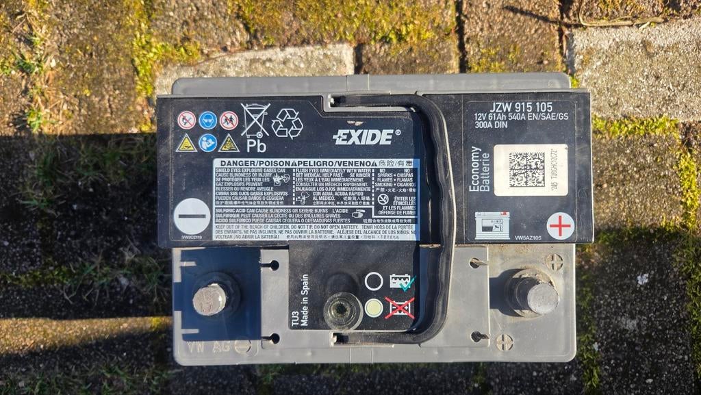 AGM Accu 12V Start-Stop - Exide JZW 915 105, Ophalen of Verzenden, Volkswagen