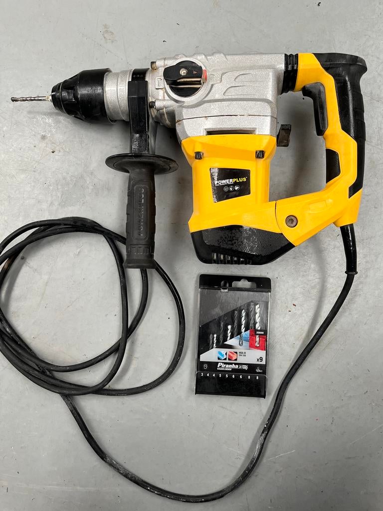 Powerplus boorhamer met borenset, Ophalen of Verzenden, Gebruikt, Boor- en/of Breekhamer