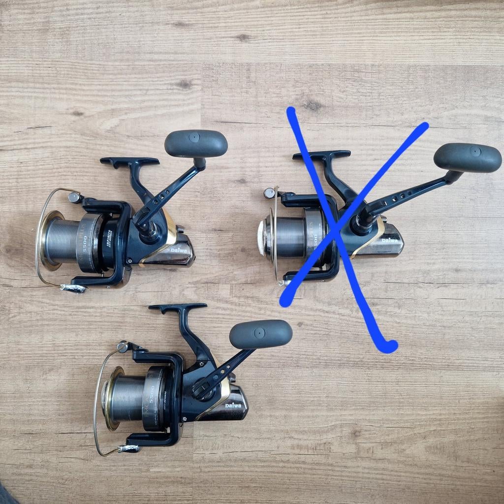 2x Daiwa Emcast Plus 5500 molens., Watersport en Boten, Hengelsport | Karpervissen, Ophalen, Gebruikt