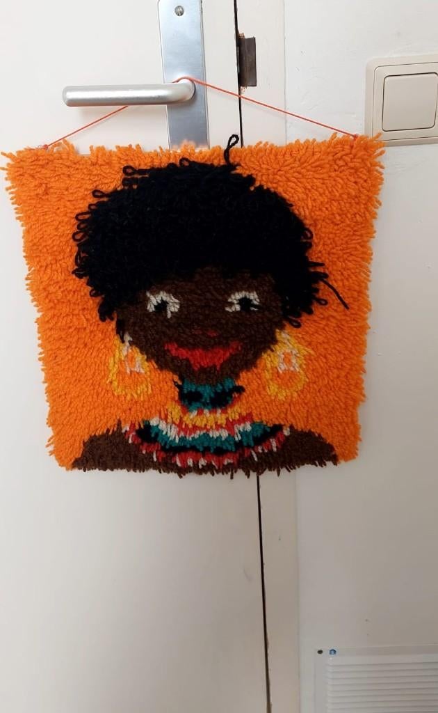 Vintage Retro smyrna wandkleed oranje 70, Eu, Eu, Ophalen of Verzenden, Zo goed als nieuw