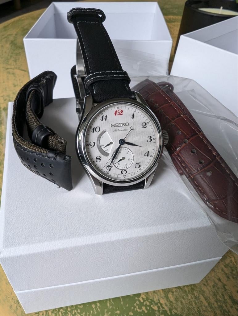 Seiko SPB059j1 Presage Horloge, Seiko, Leer, Staal, Polshorloge