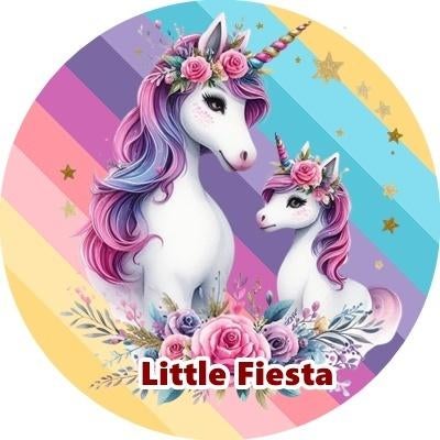 L1311 icing frosting eenhoorn 19cm eetbare taart plaat top, Ophalen of Verzenden, Nieuw, Taarten, Versiering