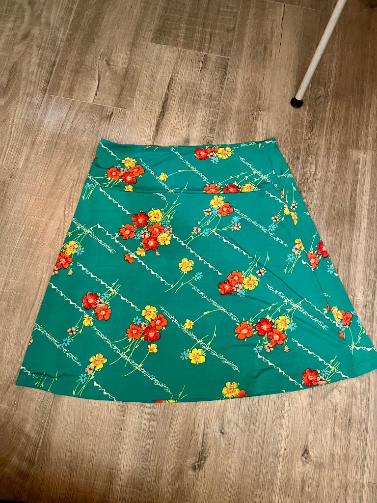 Vintage King Louie grafische bloemen rok groen M 40 42 boho, Kleding | Dames, Rokken, Maat 42/44 (L), Ophalen of Verzenden, Zo goed als nieuw