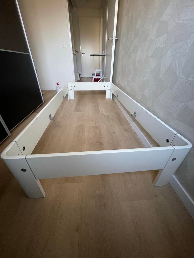 Auping Auronde bed bedombouw 90x200x34 cm wit, nette staat, Ophalen, Gebruikt, 90 cm, Eenpersoons