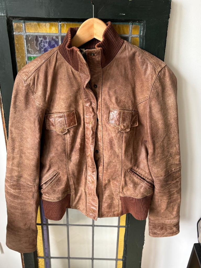 Gave leren jack, Kleding | Dames, Maat 38/40 (M), Bruin, Ophalen of Verzenden, Onbekend