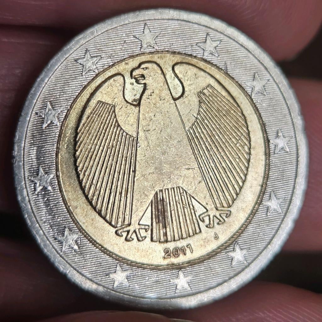 2 euro Duitsland 2011 J misslag / error rand, Postzegels en Munten, Munten | Europa | Euromunten, Ophalen of Verzenden, Duitsland