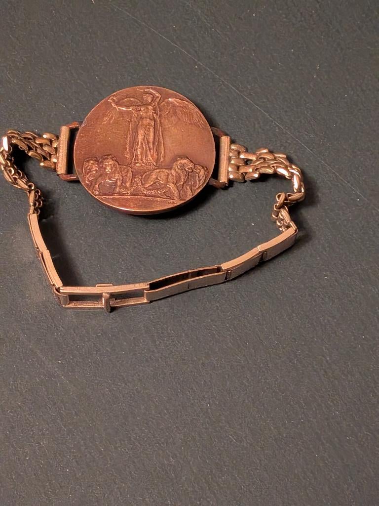 een originele Italiaans medaille 1914-1918 van brons, Antiek en Kunst, Ophalen of Verzenden