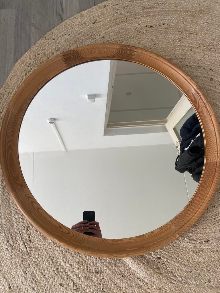 Grote ronde spiegel, Huis en Inrichting, Woonaccessoires | Spiegels, Ophalen, Rond, Zo goed als nieuw, Minder dan 100 cm
