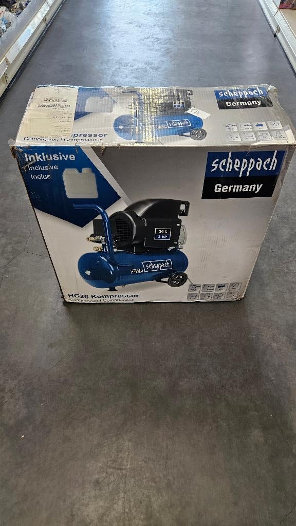 Scheppach HC26 Compressor  - 24L - 1,5kW - 8bar, Ophalen, 6 tot 10 bar, Nieuw, 200 tot 400 liter/min