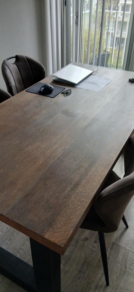 Massieve eettafel, Huis en Inrichting, Tafels | Eettafels, Ophalen, Gebruikt, Eikenhout, 50 tot 100 cm