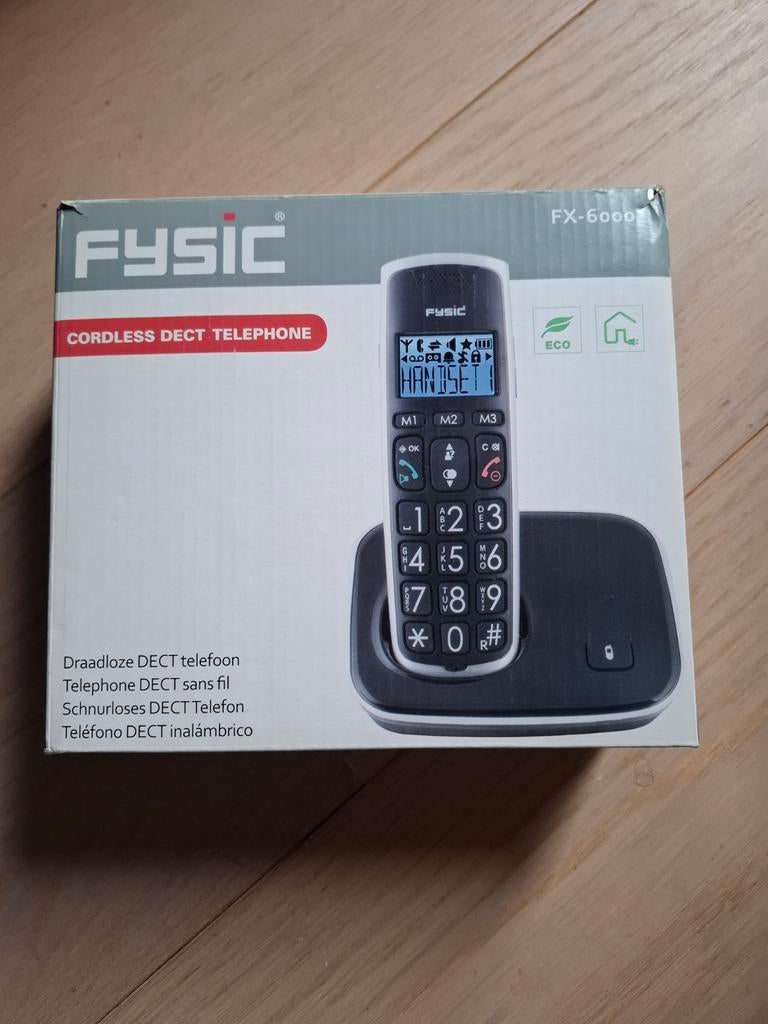 Fysic FX-6000 Draadloze DECT Telefoon - Seniorentelefoon, Ophalen of Verzenden, Zo goed als nieuw, 1 handset, Stralingsarm