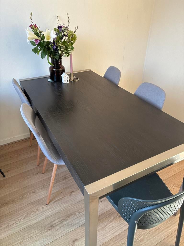 Moderne eettafel 160x86 cm - Zo goed als nieuw, Huis en Inrichting, Tafels | Eettafels, Zo goed als nieuw, 150 tot 200 cm, Vier personen