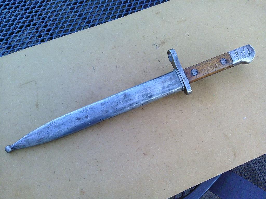 Antieke bajonet in nog een mooie conditie compleet met sche,, Verzamelen, Ophalen of Verzenden, Landmacht, Overige gebieden, Mes of Dolk