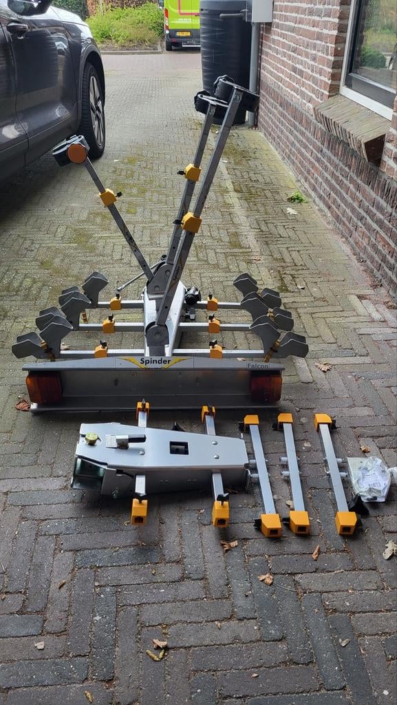 Spinder Falcon trekhaakdrager 3/2 fietsen + accessoires, Ophalen, 3 fietsen of meer, Gebruikt, Trekhaakdrager