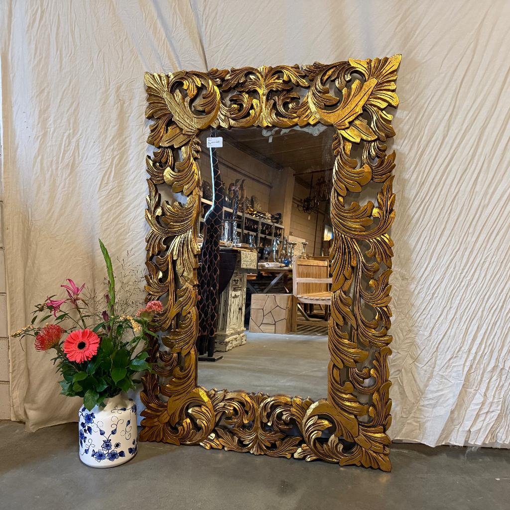 Barok Spiegel - houten lijst - 150 x 100 cm - TTM Wonen, Huis en Inrichting, Woonaccessoires | Spiegels, Nieuw, 100 tot 125 cm