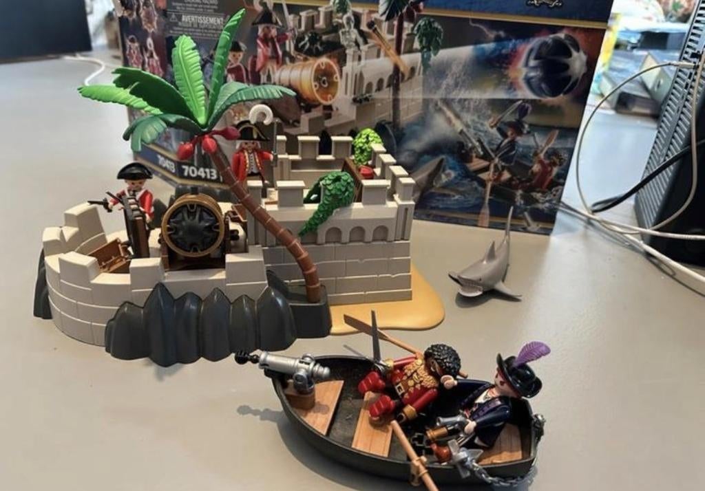 Playmobil Piraten Fort 70413 incl doos, Kinderen en Baby's, Speelgoed | Playmobil, Ophalen of Verzenden, Zo goed als nieuw