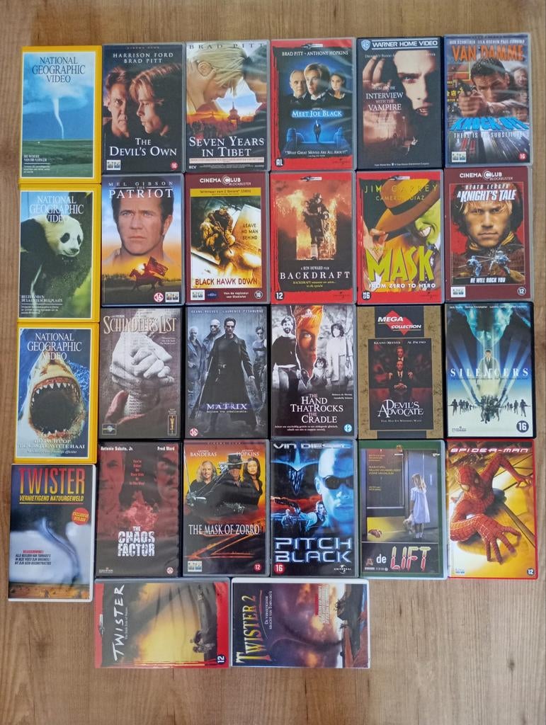 26 Nog goede VHS films, Vanaf 12 jaar, Ophalen, Zo goed als nieuw, Actie en Avontuur