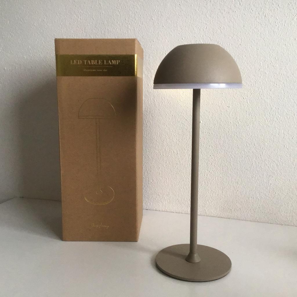 JENS Living LED Tafellamp oplaadbaar Beige 28.5 cm - NIEUW, Ophalen of Verzenden, Nieuw, Metaal, Minder dan 50 cm