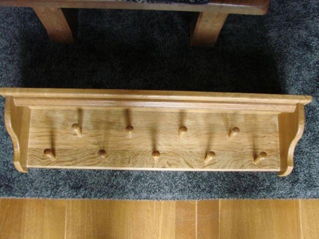 Meubelfabriek Oisterwijk geloogd massief eiken kapstok, Huis en Inrichting, Zo goed als nieuw, Minder dan 100 cm, Hout, Ophalen