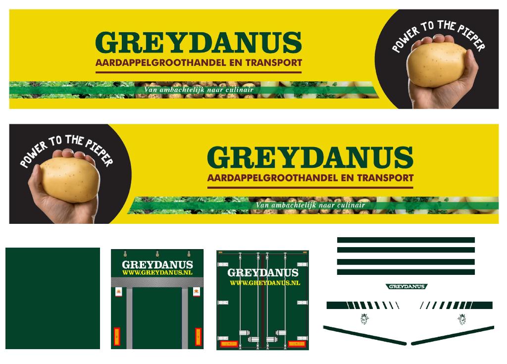 Vrachtauto decal 1:50 Greydanus aardappelhandel Heerenveen, Hobby en Vrije tijd, Modelauto's | 1:50, Verzenden, Nieuw, Bus of Vrachtwagen