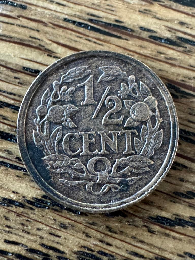 Oud muntgeld halve cent, Postzegels en Munten, Munten | Nederland, Ophalen, Koningin Wilhelmina, Overige waardes, Losse munt