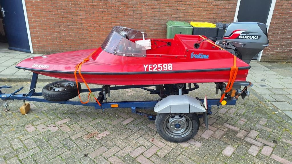 Spitfire speedboot van het merk Freetime met Suzuki 15Pk, Watersport en Boten, 10 tot 30 pk, Ophalen of Verzenden, Tot 6 meter