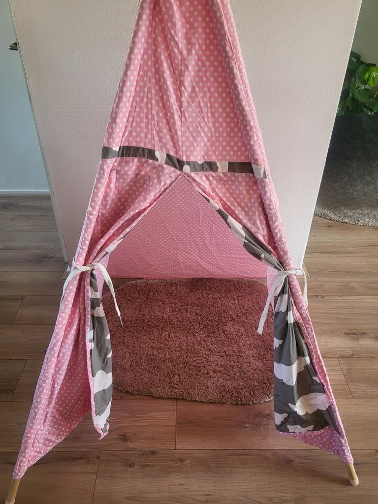 Roze tipi speeltent met stippen, Kinderen en Baby's, Speelgoed | Speeltenten, Ophalen of Verzenden, Gebruikt