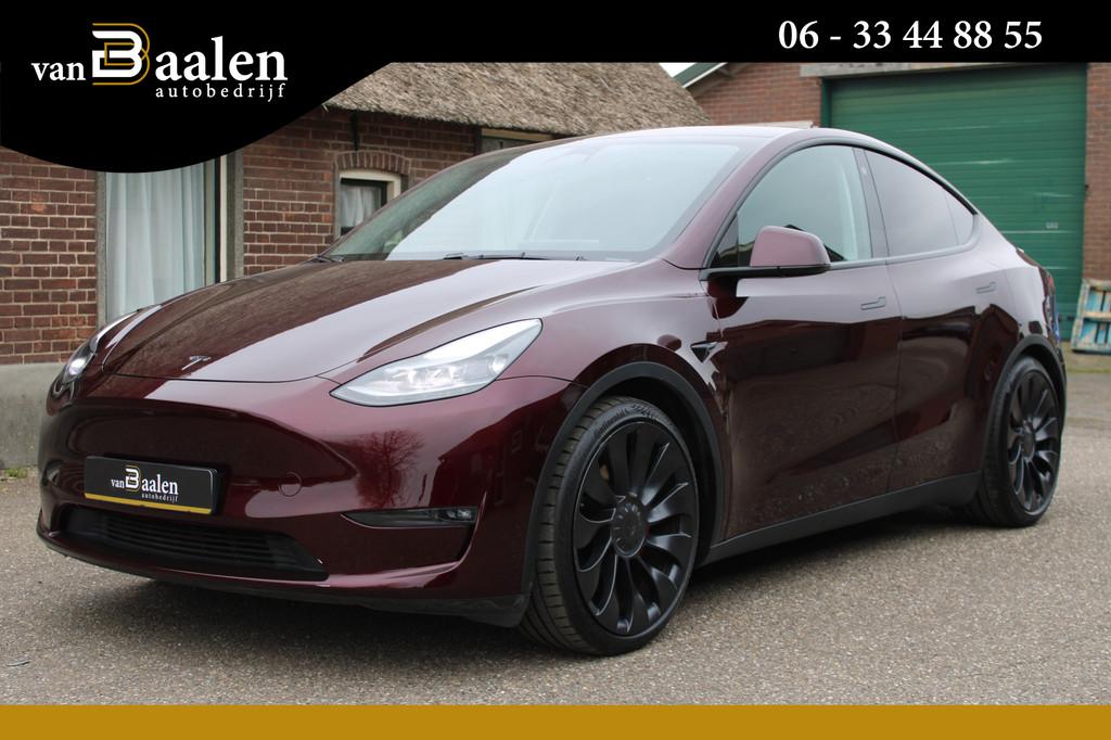 Tesla Model Y LONG RANGE DUAL AWD 75 kWh AUTOPILOT NAVI LEER, Automaat, Gebruikt, 1972 kg, Leder