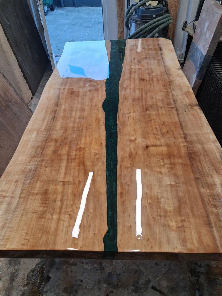 Epoxy tafel groen, Ophalen of Verzenden