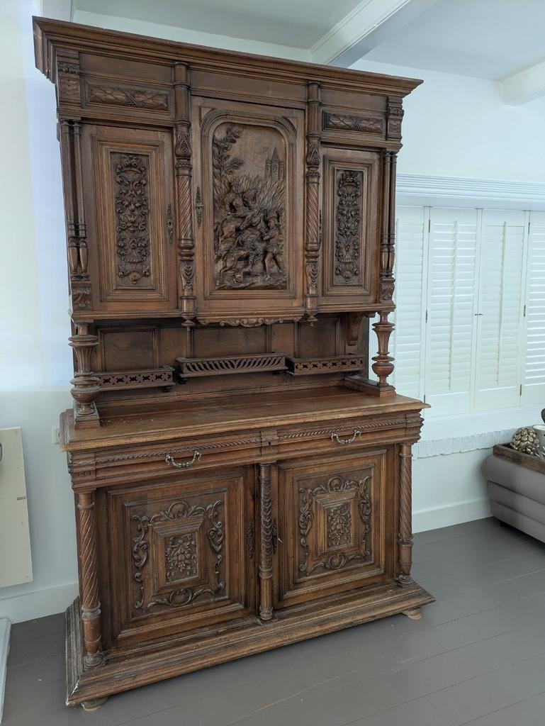 Antieke Franse Henri II jachtkast, ca. 1880, Antiek en Kunst, Ophalen of Verzenden