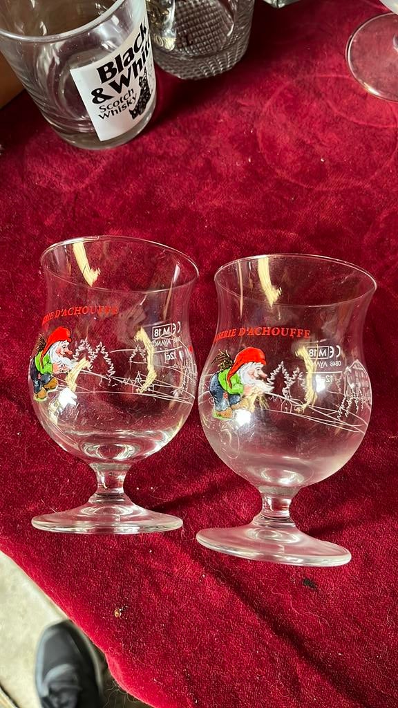 Chouffe glazen klein, Ophalen of Verzenden, Zo goed als nieuw, Bierglas